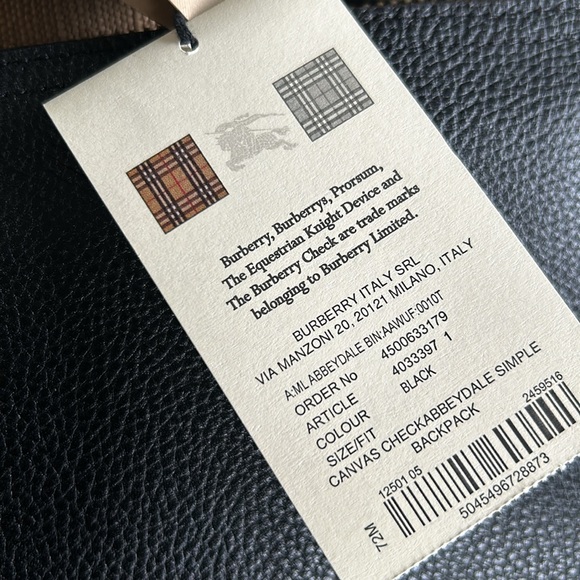 Burberry Aabbeydale check plaid leather unisex backpack - Picture 12 of 14